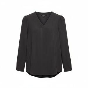 Adrianna Papell Dark Gray V-Neck Blouse